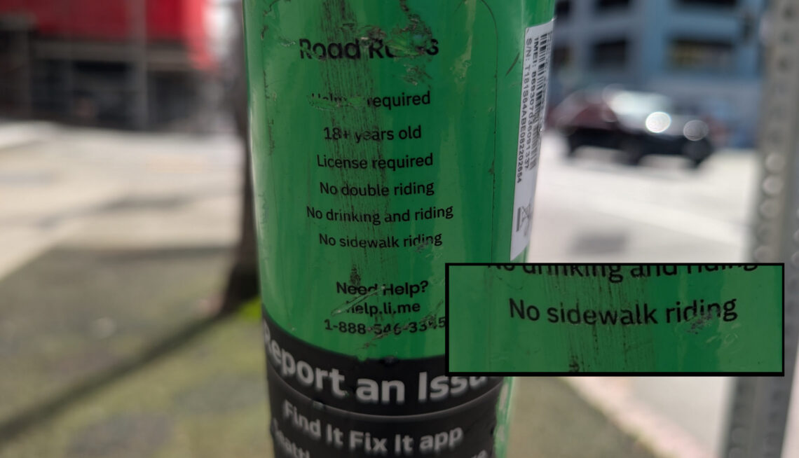 "No Sidewalk Riding"